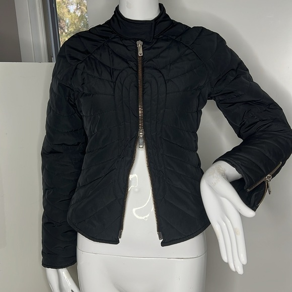 Emporio Armani Sz 40 US 6 Fitted Double Zipper Puffer Jacket - Picture 1 of 10